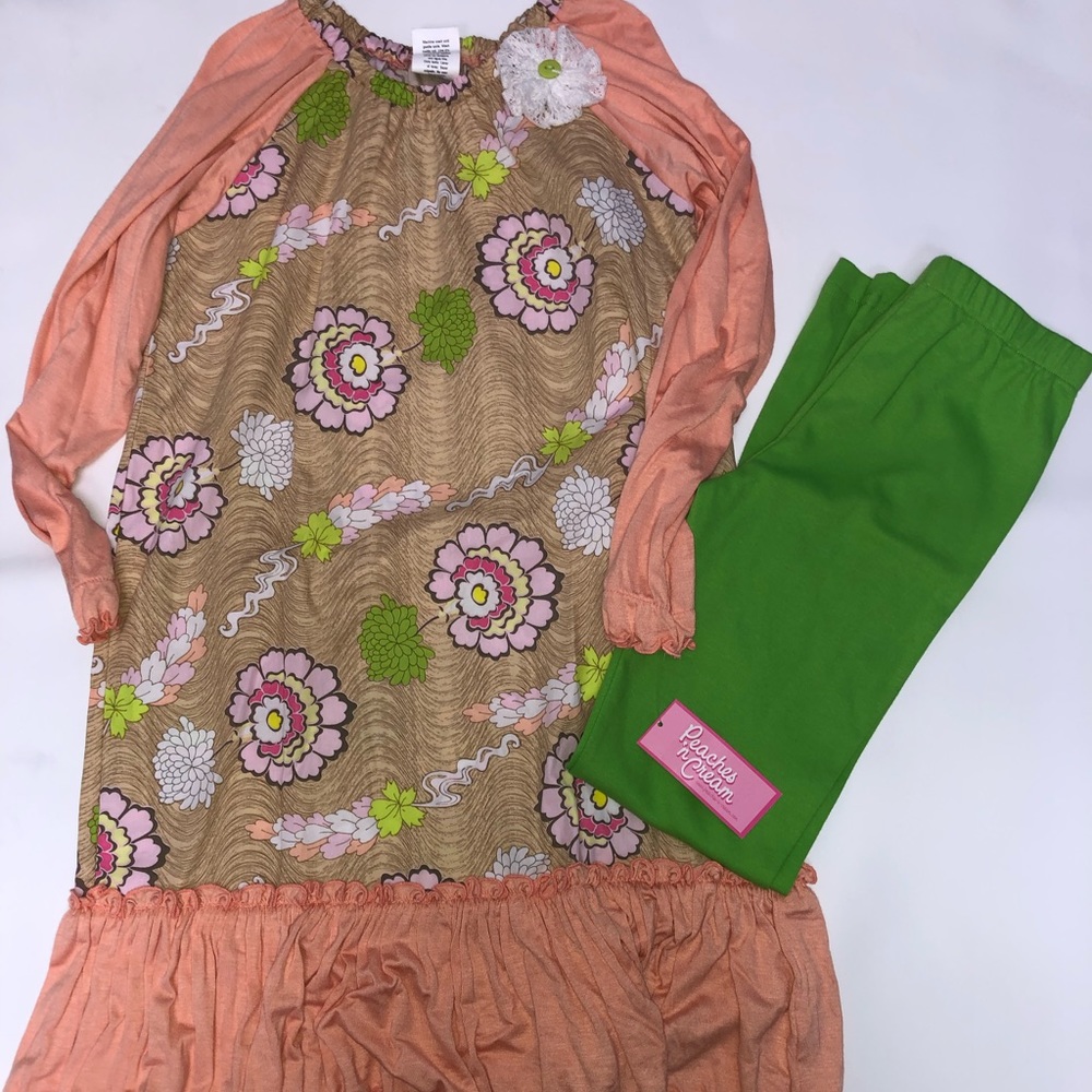 Peaches N Cream top and leggings set
